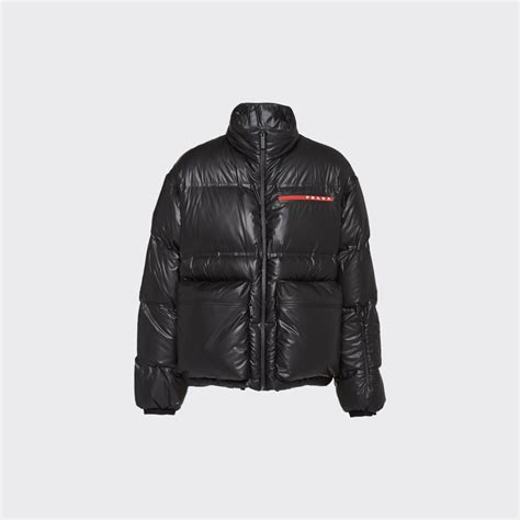 daunenjacke prada herren|Schwarz Wandelbare Daunenjacke Aus Samt .